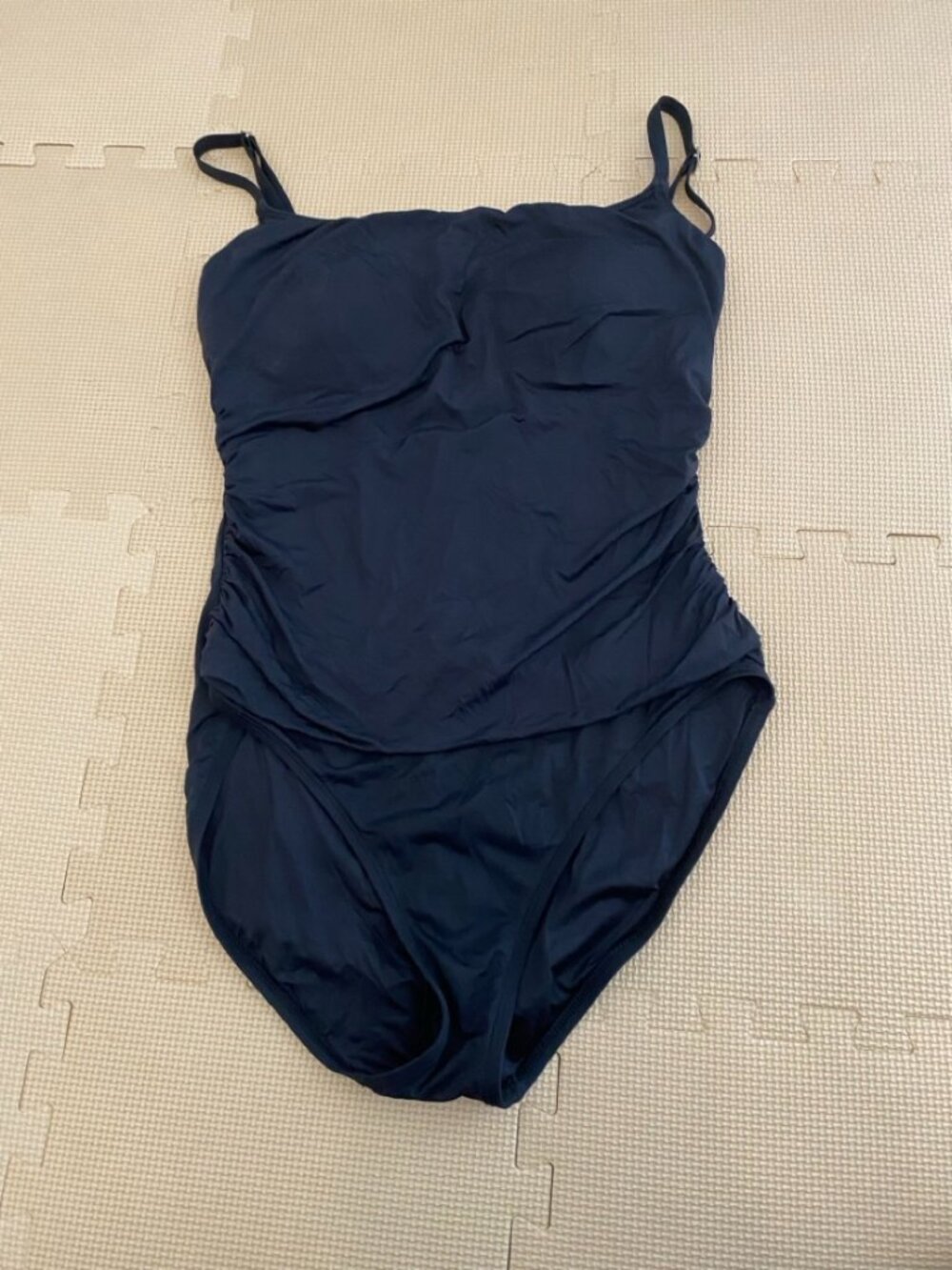 La Blanca Black One Piece Swimsuit Ruched Sides Size 12
